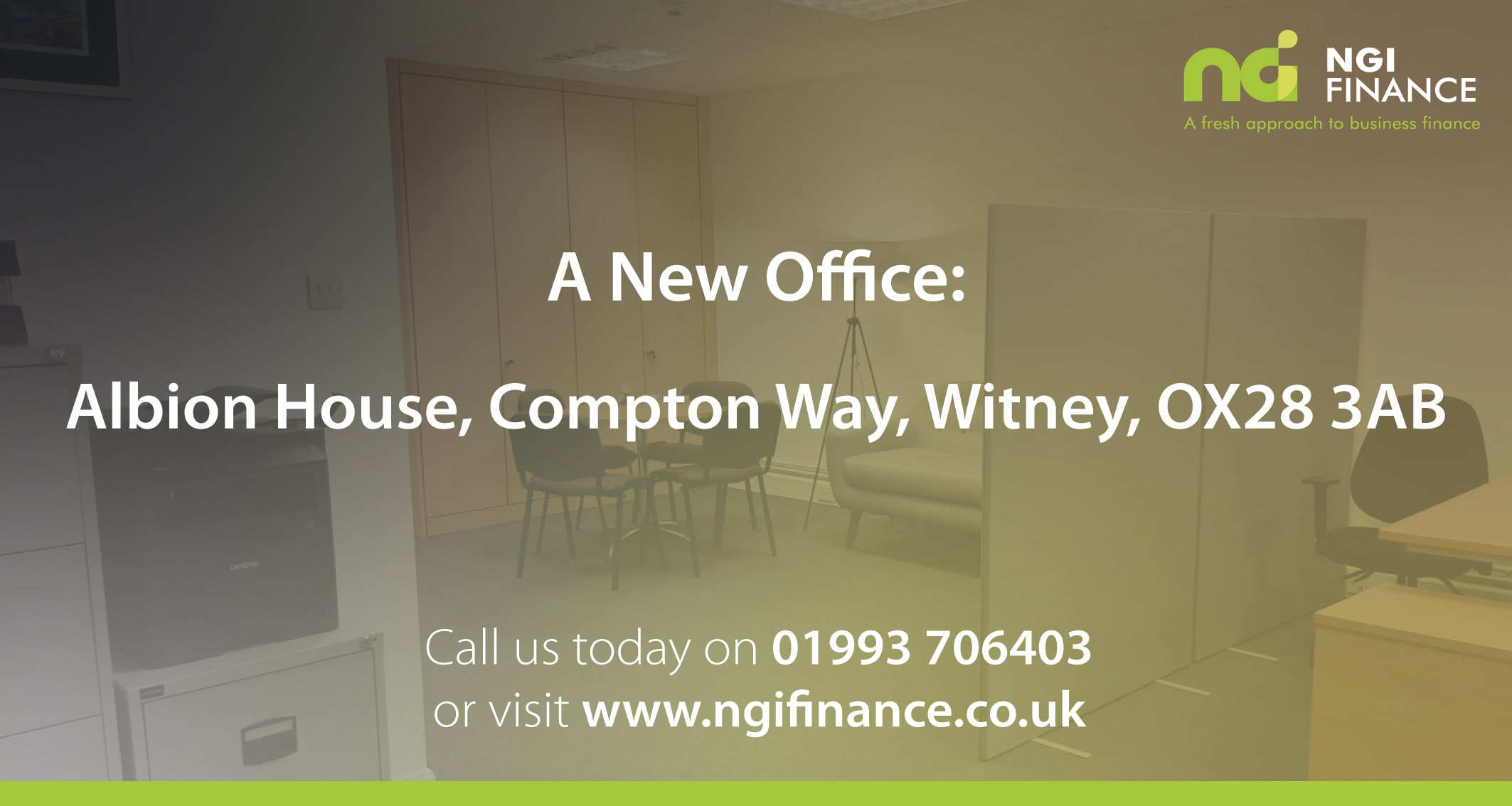 New Office Location | NGI Finance | Fresh Approach to Business Finance | Low Rate Business Loan | Help with Business Finance